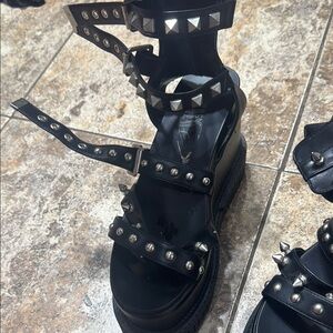 Black Studded Women's Sandals